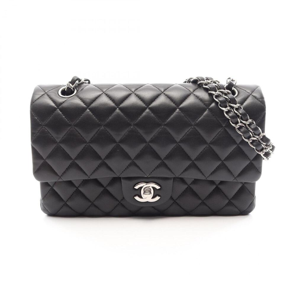 Chanel Matelassé Double Flap Shoulder Bag/Handbag, Lambskin Leather, Women's,...